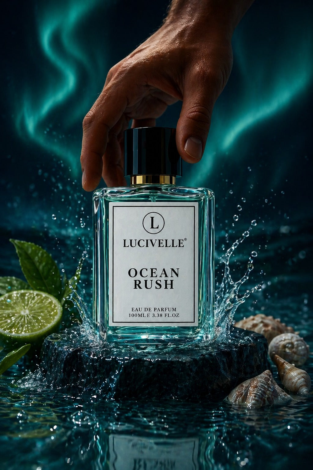 Ocean Rush Aqua Fresh perfume lifestyle shot