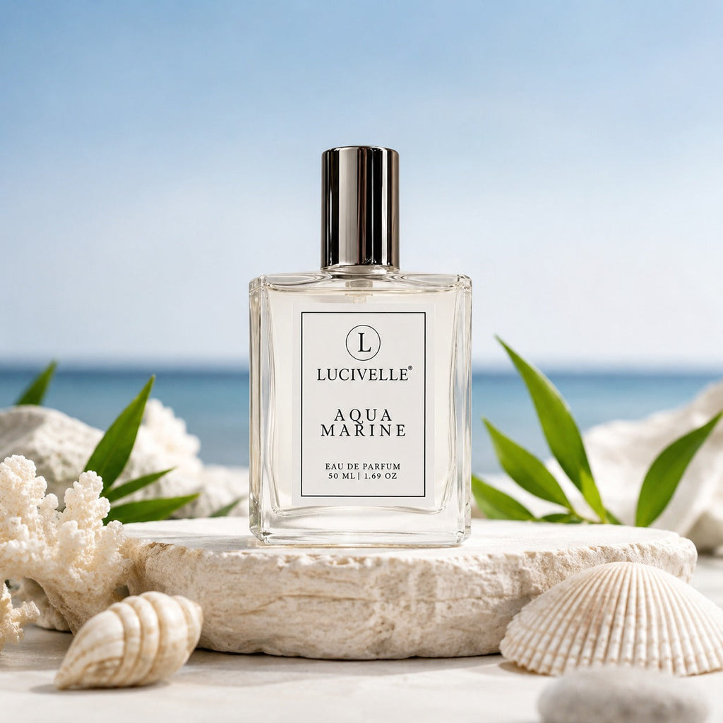 Aqua Marine Ocean Breeze bottle lifestyle shot