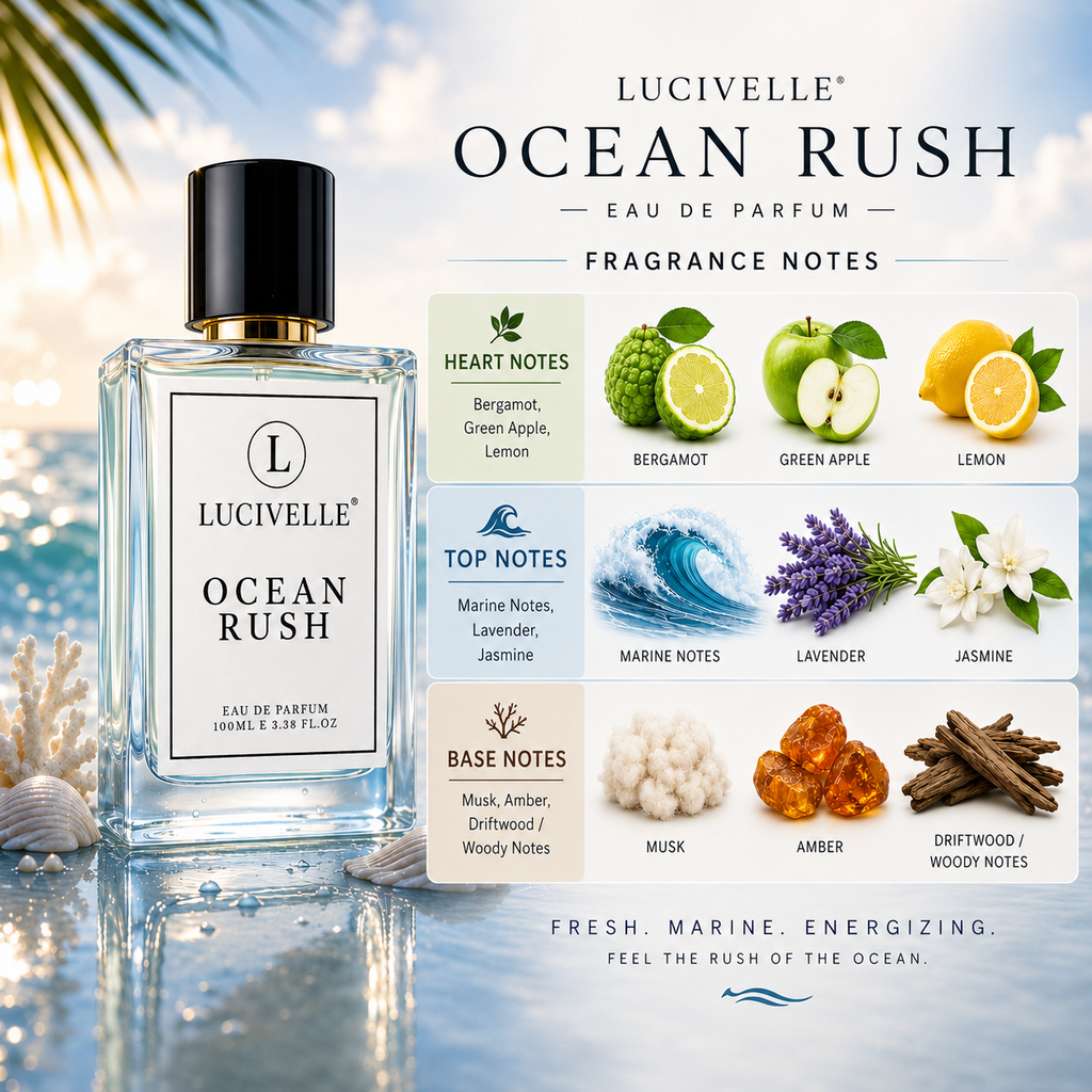 Ocean Rush Aqua Fresh fragrance packaging