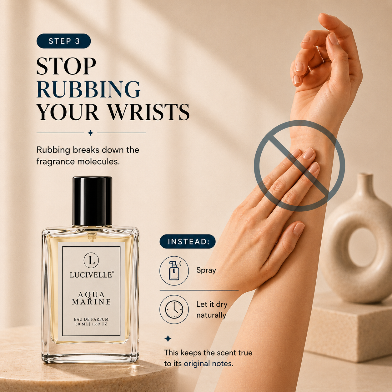 How to use Lucivelle Eau de Parfum spray instructions